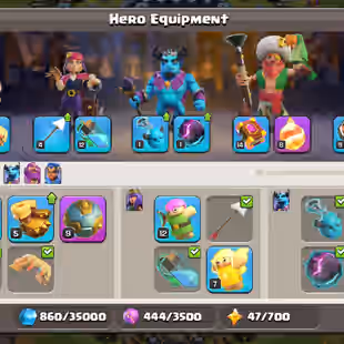 FULL MAX TH 13 💎 MAX HERO 💎 176 XP - 20 EQUIPMENTS - SB FB - HERO SKINS - 1144 WWS - BH 8 - INSTANT -AVAILABLE - CHEAP - Image 8