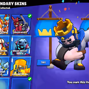 |BLUE / RED KING FRANK| MATCHERINO PIN| 2 PRESTIGE|METEORIC FAME| 92600 CUPS | 94 BRAWLERS |364 SKINS - Image 31