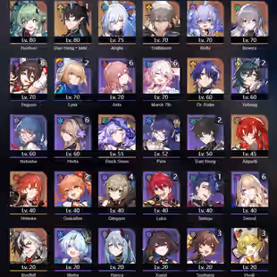 EU | TL 65 | 10 + 6 Leg | Dan Heng C1 | Huohuo | Jingliu | Bailu | Bronya | Dr. Ratio | Black Swan | Argenti | Himeko - Image 2