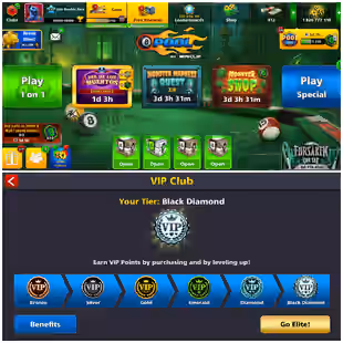 High Level 532 | VIP Black Diamond | 1.8B Coins | 20 Legendary Cues | Miniclip Unlimited Password Change | Final Warning - Image 2