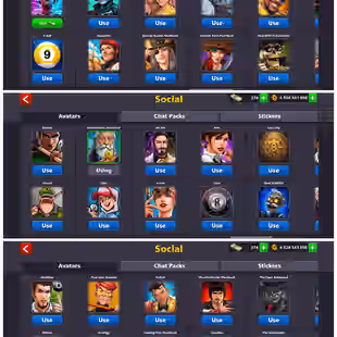 6B COINS ACCOUNT | Level 174 | 17 Legendary Cues | 2 Animated Cues MAX | 4 Animated Avatars | Fresh Account - Image 2
