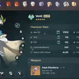 NA | AR 60 | 14  3 Leg | Venti C1 | Tighnari C1 | Zhongli | Hu Tao | Raiden | Neuvillette | Kazuha | Mavuika | Ganyu | - Image 4