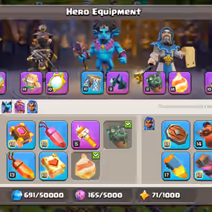 🌟TH 16 NEAR MAXED 🌟 | DEF FULLY MAXED OUT | 12 HIGH LVL EPICS EQUIPMENT | HERO [ 77-81-61-51-30] | NC YES | 2.5K GEMS - Image 6