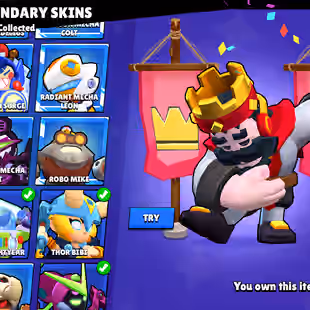|BLUE / RED KING FRANK| MATCHERINO PIN| 2 PRESTIGE|METEORIC FAME| 92600 CUPS | 94 BRAWLERS |364 SKINS - Image 32
