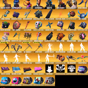 121 SKISN | TRAVIS SCOTT | PSYCHO BANDIT | BLACK WIDOW | ASTRO JACK | JOHN WICK | ORANGE JUSTICE | LARA CROFT - Image 1
