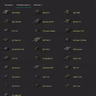 [NA] 4 TIER X | 28 PREMIUM TANK | TOTAL TANKS 51 | 5728 (50) WINS | 4.578.739 CREDITS | - Image 2