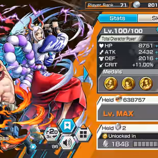 BR597-IOS-Android-Hyber 55-8 Ex(Gear 5-Zoro-Lucci-Roger Skins-Yamato Ace-Akainu-Shank)-Vip Medal-Support 162-647 Frag - Image 8