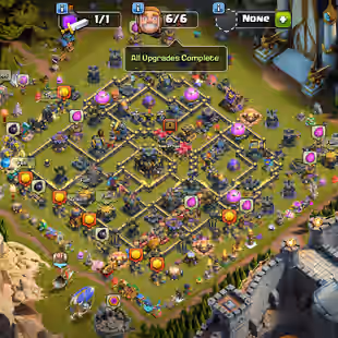 TH 17 FULL MAX NOTHING LEFT CLASH OF DRAGON SCENERY | 5X HERO MAX | HIGH XP-288 | 12K GEMS | 1116 MEDEL | 5434 WARSTA - Image 1