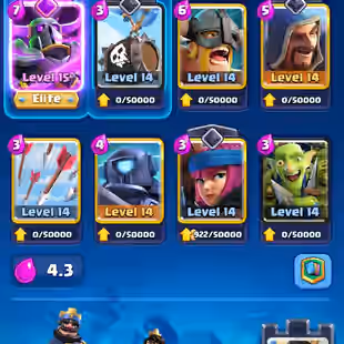 RAREST GOBLIN TROPHY KISS 🏆24 MAX CARDS 💎 ARENA 22 [] 8585 TROPHIES [] XP49 [] KT14 [] 794 GEMS [] 58 EMOTES [] 9 - Image 3