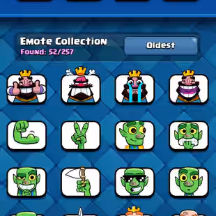 9 MAX CARDS ⚡ ARENA 24 💎 3 ELITES [] 5 EVO [] 9686 TROPHIES [] XP48 [] KT14 [] 1389 GEMS [] 52 EMOTES [] INSTANT - Image 5