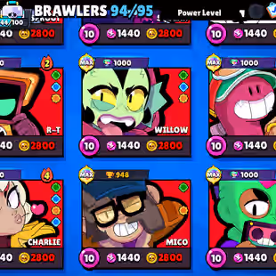 |BLUE / RED KING FRANK| MATCHERINO PIN| 2 PRESTIGE|METEORIC FAME| 92600 CUPS | 94 BRAWLERS |364 SKINS - Image 25