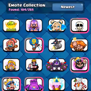 🔥KT15 XP55🔥 | 39 MAX 6 ELITE | 13 EVOLOTIONS | 104 EMOTES | 6 TOWER SKIN | 9857 TROPHY | 234 GEMS | INSTANT DELIVERY - Image 2