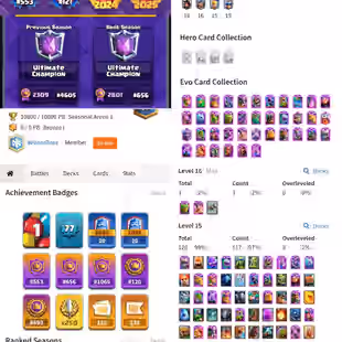 Lvl-77 [87K Gems] Possible Make Level 90🔥20 Win Emote 2 Time | All Evo All Elite | Crl Badge Gt Rank Uc | Lvl 16 Lots - Image 1