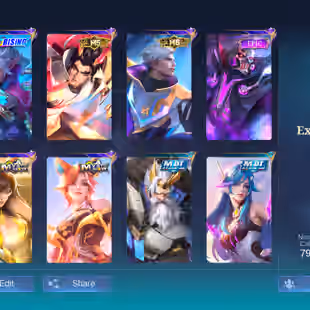 EPIC M5-M6 || MYSTIC MEOW FULL || NATA COL || EMBLEM MAX || EX 32 STAR || GOOD EMOTE - Image 1