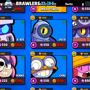 🔥[ 71X BRAWLERS - 10X MAX BRAWLERS ]🔥 TROPHY: 33000 || 58X CUTE AND RARE SKINS || FASTEST DELIVERY - Image 5