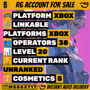 XBOX Level 20 1 BLACK ICE 4 SKINS Unranked 38 OPERATORS Ready Ranked Full Access ! MKG03717 - Image 1
