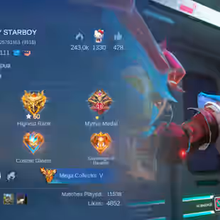 ||SOLID ASSASSIN FIGHTER MAGE ACC🔥 || MEGA 5🔥 || NOW GLORY || RAREST MZ ROGER || EMBLEM MAX || 432 SKIN || 141 LEVEL - Image 6