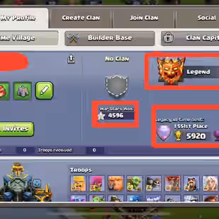 STACKED LEGEND RANKED TH 17 MAX 💎 28 EQUIPMENT MAX 💎 20k GEMS  | 36k LEGEND CUPS | 2k MEDALS | HERO MAX | SKINS - Image 4
