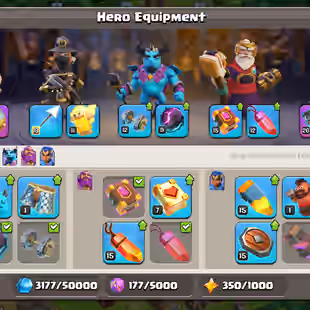 🔥TH 17 3 HERO MAX🔥XP 231-HERO 95-100-75-50-GOOD EQUIPMENT-NC 1000-STRONG DEFENSE-BEST DE - Image 4
