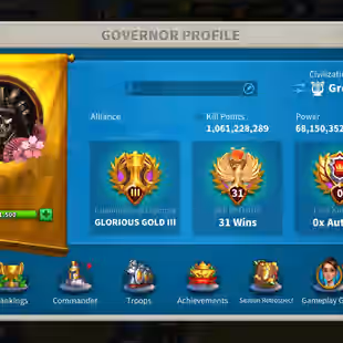ROK2053: 68M - Vip14 - Max 7 Commanders - 35 Passports - 3 farm - 11k gems - Image 2