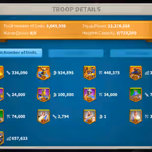 Max 19  Commanders - 26  Passports  - 310 gold head - 104k Gems - 2 skin house - Image 2
