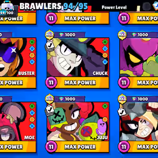 |BLUE / RED KING FRANK| MATCHERINO PIN| 2 PRESTIGE|METEORIC FAME| 92600 CUPS | 94 BRAWLERS |364 SKINS - Image 21