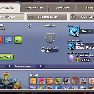 TH17 FULL MAX🔥NOTHING LEFT 35X SKINS🔥GG/-MAX SB/-MAX FA/-MAX MM/-MAX FB/-23 EB/-MAX RS/-23 AF/-20!! WAR BASE SCENERY - Image 3