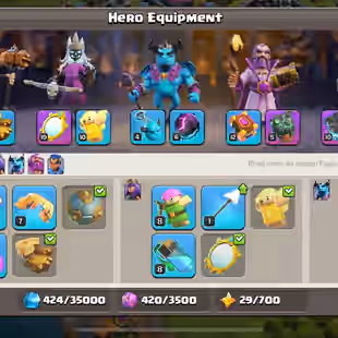 FULL MAX WALLS 💎 834 MEDAL 💎TOWNHALL 13 [] 61-72-42-46-21 HEROES - SB MM BP EB RS - RENAME 500 []GHOST QUEEN -INSTANT - Image 3