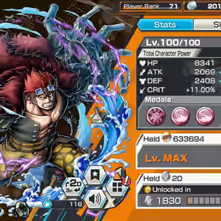 BR597-IOS-Android-Hyber 55-8 Ex(Gear 5-Zoro-Lucci-Roger Skins-Yamato Ace-Akainu-Shank)-Vip Medal-Support 162-647 Frag - Image 19