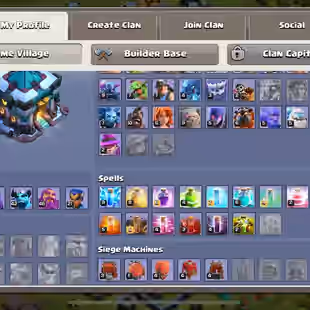 FULL MAX WALLS 💎 834 MEDAL 💎TOWNHALL 13 [] 61-72-42-46-21 HEROES - SB MM BP EB RS - RENAME 500 []GHOST QUEEN -INSTANT - Image 2