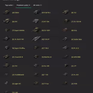 [NA] 5 TIER X | 28 PREMIUM TANK | TOTAL TANKS 82 | 5647 (52) WINS | 2913785 CREDITS | GOLD 8770 | - Image 2