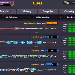 13.5B COINS ACCOUNT | Level 245 | 19 Legendary Cues | UFC Cue MAX | 1K+ Cash | Fresh Account - Image 4