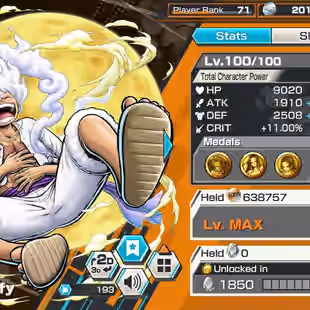 BR597-IOS-Android-Hyber 55-8 Ex(Gear 5-Zoro-Lucci-Roger Skins-Yamato Ace-Akainu-Shank)-Vip Medal-Support 162-647 Frag - Image 5