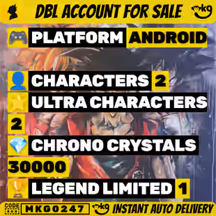 Dragonball Legends: 2 Ultra Characters 30K Crystals | Android ! MKG0247