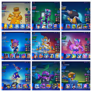 R35 PIN 💎 TROPHY 89036 💎 BRAWLER 90 [] MAXED 50 [] HYPER 24 [] SKINS- 226 [] GEMS 53 S1 - Image 3