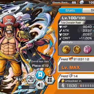 BR547-IOS-Android-Hyber 64-11 Ex(Kuzan-Lucci-Shank v4-Akainu-Roger-Kaido v2-Zoro-Kaido v3-White Beard)-Vip Medal-SP 162 - Image 10