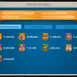 66M - Vip 14 - 3 T5 - Max 7 Commanders - 35 Passport - 8M4 Credit - 1 Skin - 2 Farm - Image 7