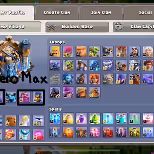 GUARDIAN MAX 🔥 3 HERO MAXED 💎 TOWNHALL 18 - 25 EQUIPMENTS MAX - 900 SPARKY STONE - 2825 WWS - 45 WALL MAX - 5K LEGEND - Image 3