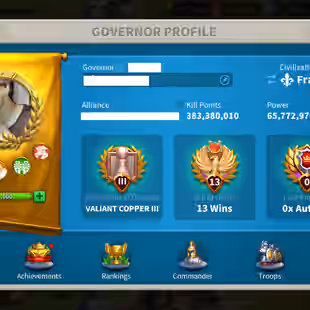 65M - Full T5 -  Vip 15 - Max 11 Commanders - 17 Passports - 28M credit   - 2 farm - 23k gems - Image 2