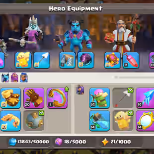 PvP RANKED RANKED 💎 WASTELAND SCENERY 💎 TH 17 [] 31 EQUIPMENT [] 100-100-80-75-50 HEROES - BH 10 - 244 XP - INSTANT - Image 7