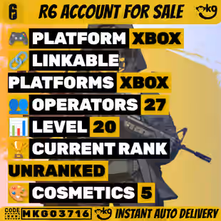 XBOX Level 20 1 BLACK ICE 4 SKINS Unranked 27 OPERATORS Ready Ranked Full Access ! MKG03716 - Image 1