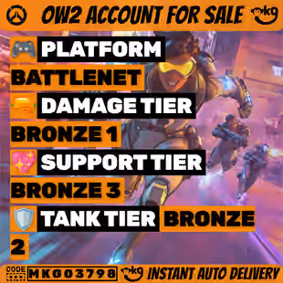 OW2 Triple Bronze ( B2-B1-B3) BattleNet (Linkable to Steam PlayStation Xbox) Automatic deliver... ! MKG03798