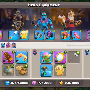 🔥TH 17 3 HERO MAX🔥XP 231-HERO 95-100-75-50-GOOD EQUIPMENT-NC 1000-STRONG DEFENSE-BEST DE - Image 5