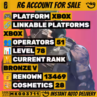 XBOX Level 78 2 BLACK ICE 26 SKINS Bronze 5 51 OPERATORS 13469 Renown Ready Ranked ... ! MKG03711 - Image 1