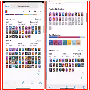 9000 TROPHIES 🏆 15 EVOLUTION 🥵 62 XP | 3900 GEMS | 124 EMOTES | 99 MAX CARDS(30 ELITE) | KT SKINS | INSTANT DELIVERY - Image 1