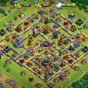 🔥TH 17 3 HERO MAX🔥XP 231-HERO 95-100-75-50-GOOD EQUIPMENT-NC 1000-STRONG DEFENSE-BEST DE - Image 1
