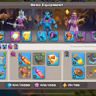 FULL MAX WALLS 💎 834 MEDAL 💎TOWNHALL 13 [] 61-72-42-46-21 HEROES - SB MM BP EB RS - RENAME 500 []GHOST QUEEN -INSTANT - Image 7