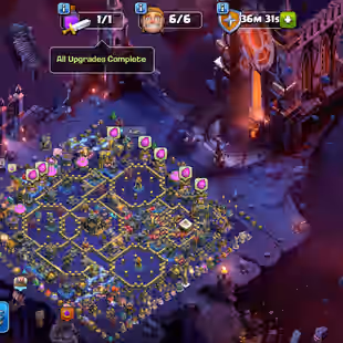 TH17 FULL MAX🔥NOTHING LEFT 35X SKINS🔥GG/-MAX SB/-MAX FA/-MAX MM/-MAX FB/-23 EB/-MAX RS/-23 AF/-20!! WAR BASE SCENERY - Image 18