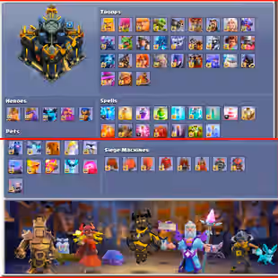 LEAGUE SET 🏆 FULL MAX TH17 ✨ 33/33 EQUIPMENTS UNLOCKED | MAGIC ITEMS AND CWL MEDALS | INSTANT DELIVERY - Image 2
