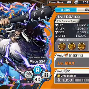 BR547-IOS-Android-Hyber 64-11 Ex(Kuzan-Lucci-Shank v4-Akainu-Roger-Kaido v2-Zoro-Kaido v3-White Beard)-Vip Medal-SP 162 - Image 8